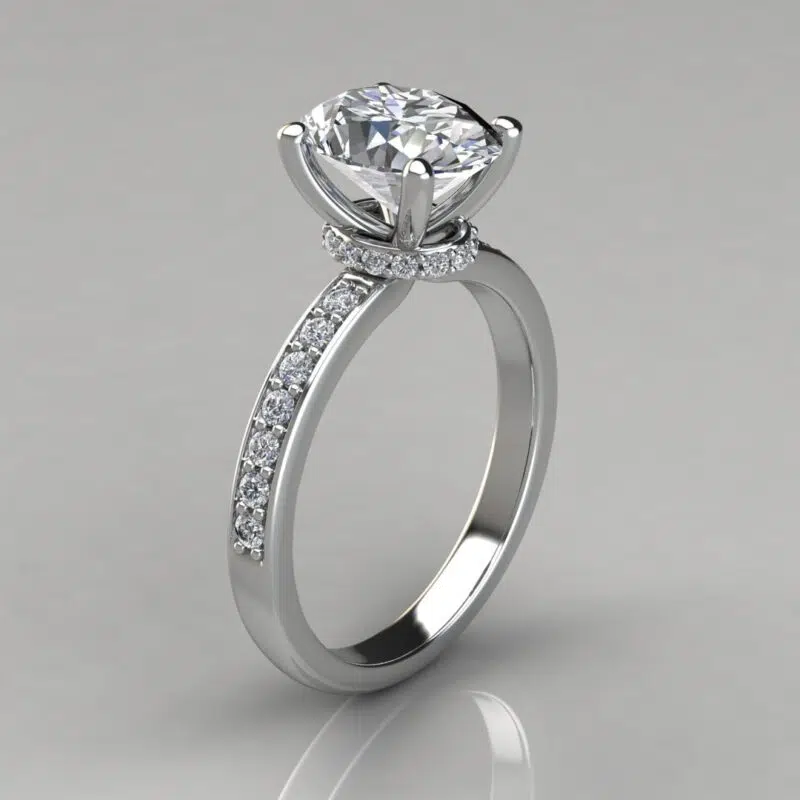Oval Cut Colar Moissanite Engagement Ring