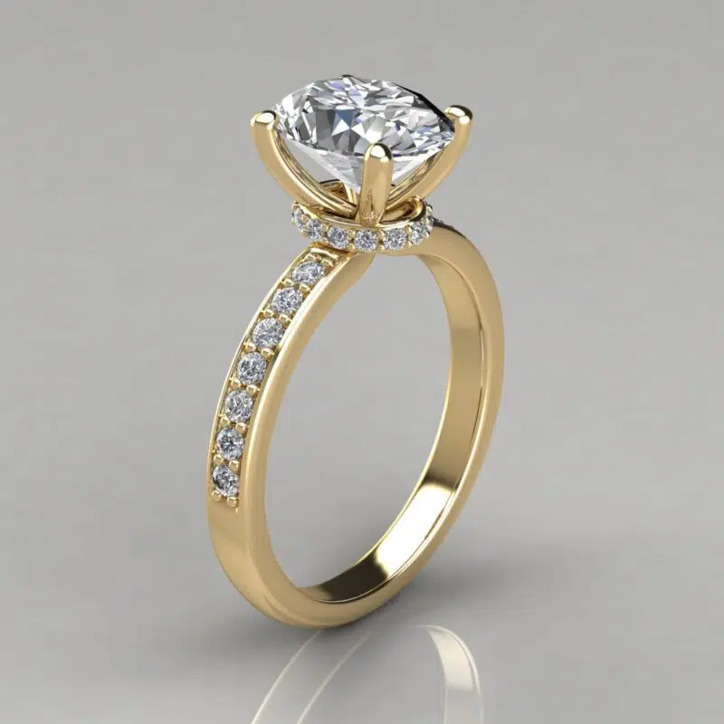 Oval Cut Colar Moissanite Engagement Ring