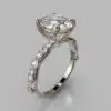 Oval Cut Bamboo Band Moissanite Engagement Ring