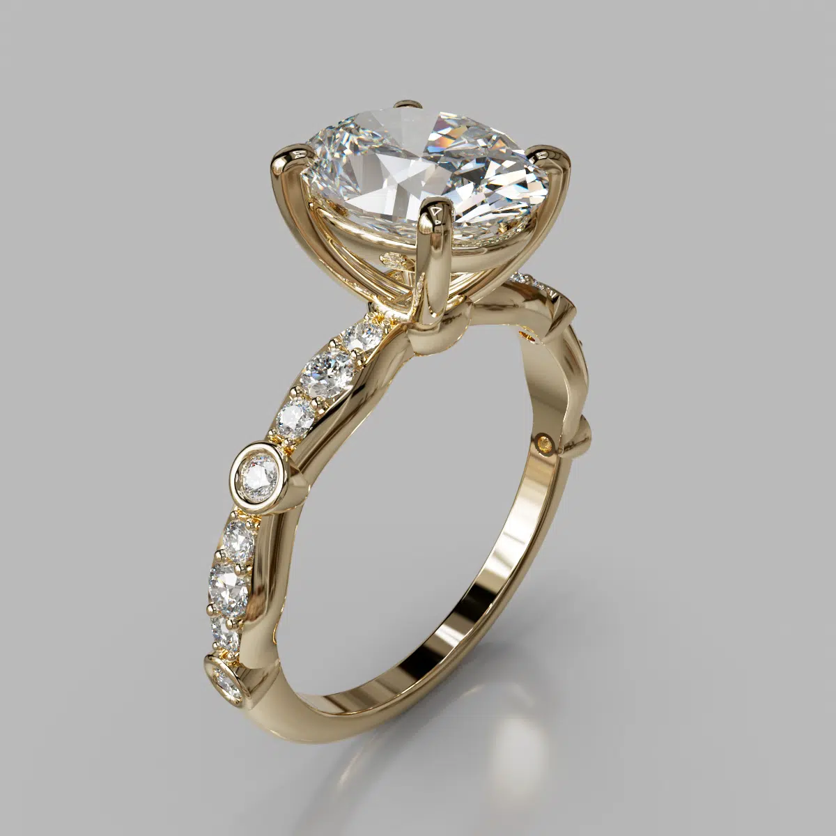 Oval Cut Bamboo Band Moissanite Engagement Ring Oval Cut Bamboo Band Moissanite Engagement Ring