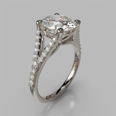 Oval Cut Split Shank Moissanite Engagement Ring Oval Cut Split Shank Moissanite Engagement Ring