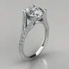 Oval Cut Split Shank Moissanite Engagement Ring