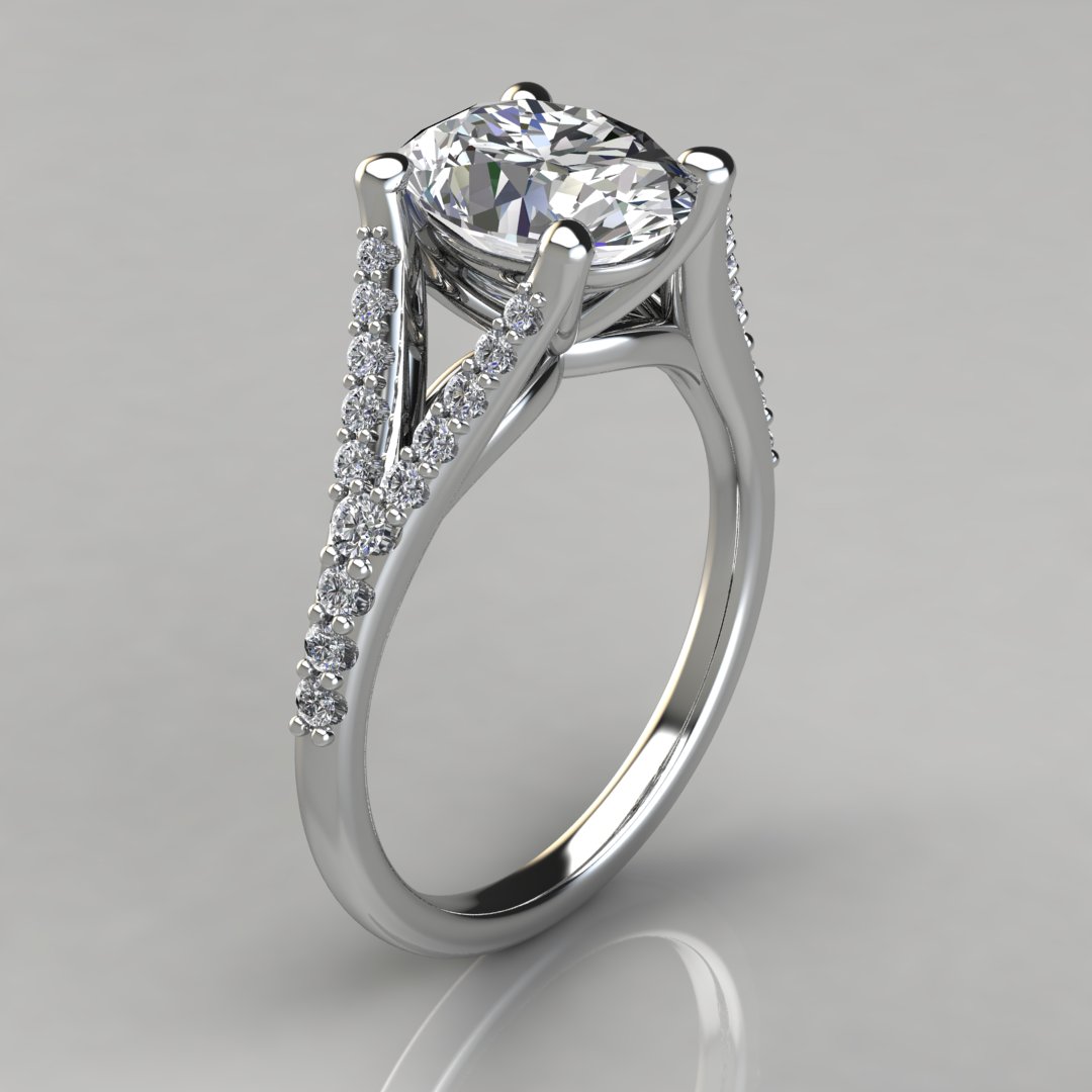 Custom Split Shank Cathedral Engagement Ring | Custom Wedding Rings