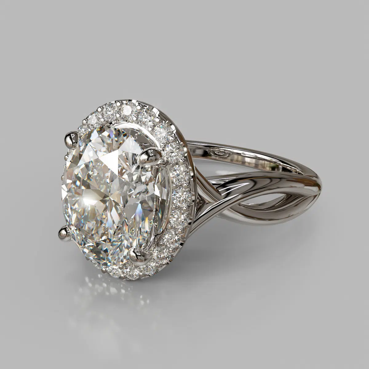 Oval Cut Halo Solitaire Moissanite Engagement Ring Oval Cut Halo Solitaire Moissanite Engagement Ring