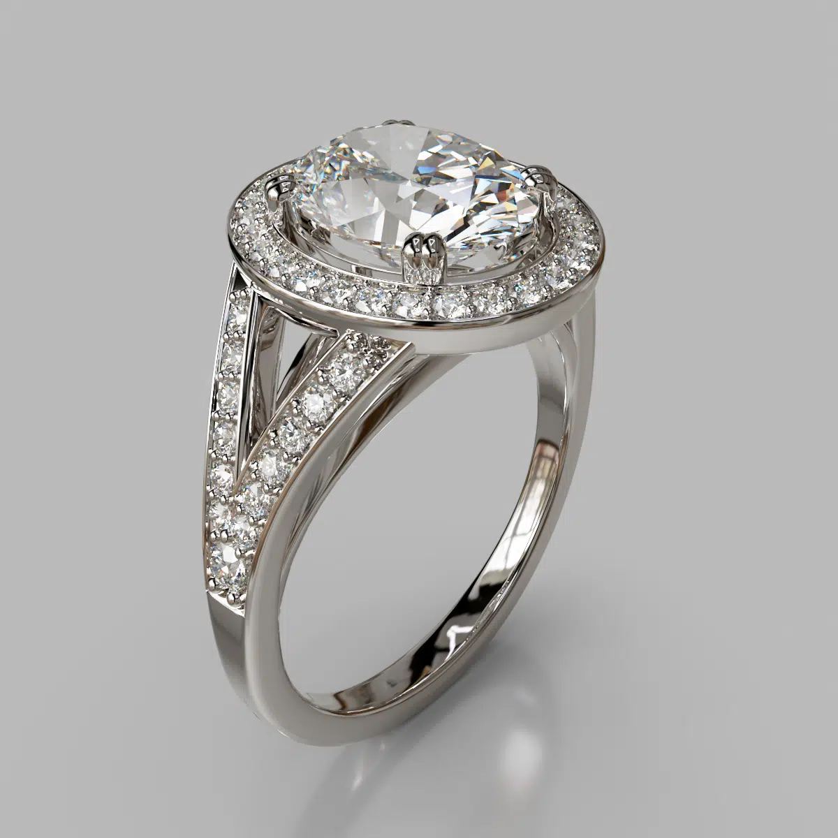 Oval Cut Floating Halo Moissanite Engagement Ring Oval Cut Floating Halo Moissanite Engagement Ring