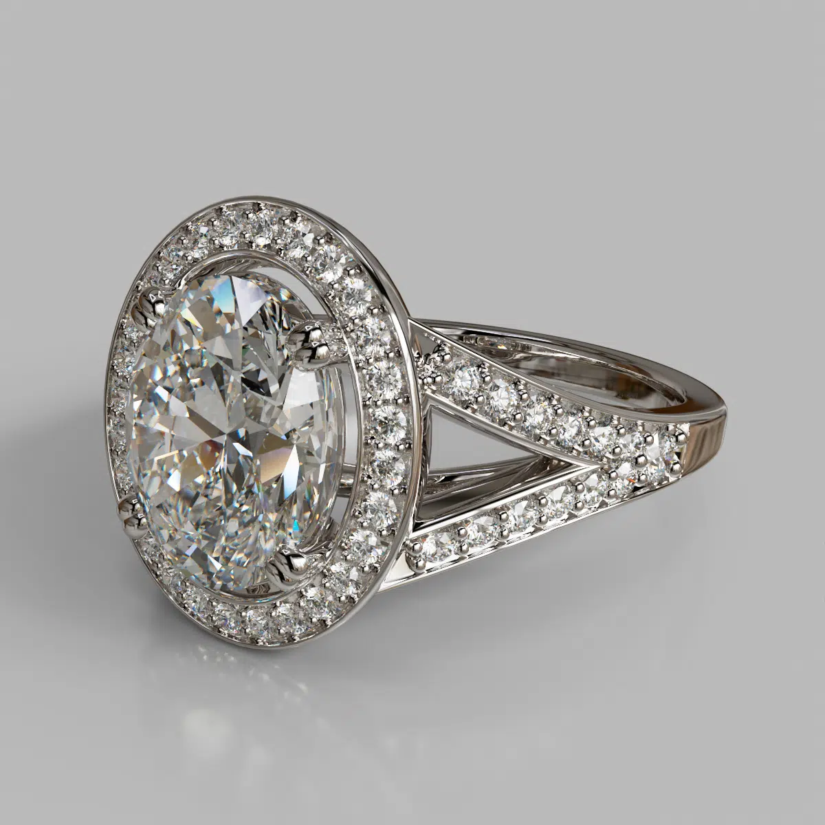 Oval Cut Floating Halo Moissanite Engagement Ring Oval Cut Floating Halo Moissanite Engagement Ring