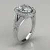 Oval Cut Floating Halo Moissanite Engagement Ring