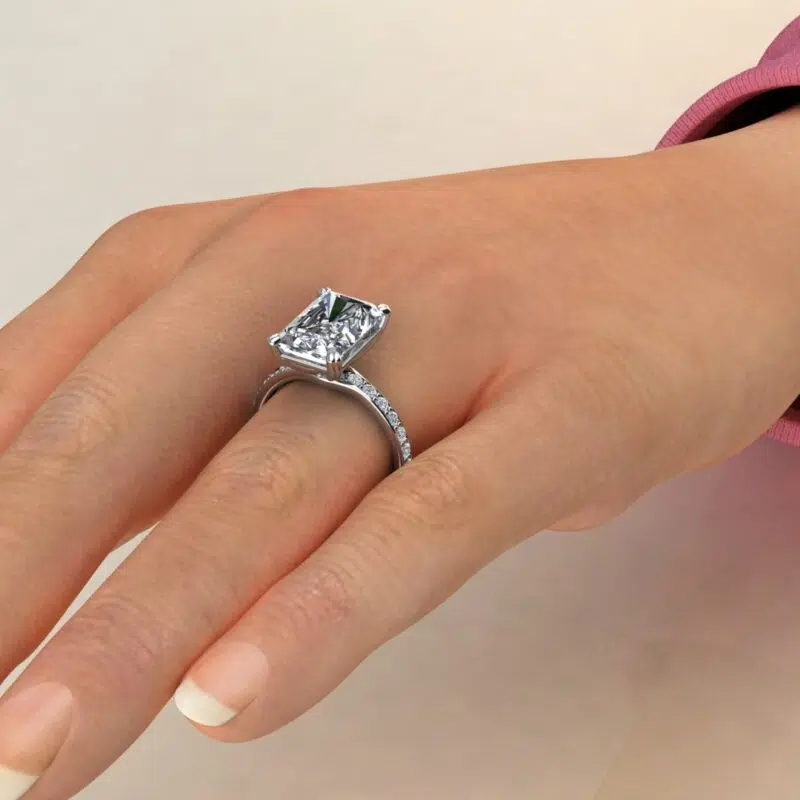 Custom Design 4.15 Ct Radiant Cut Engagement Ring