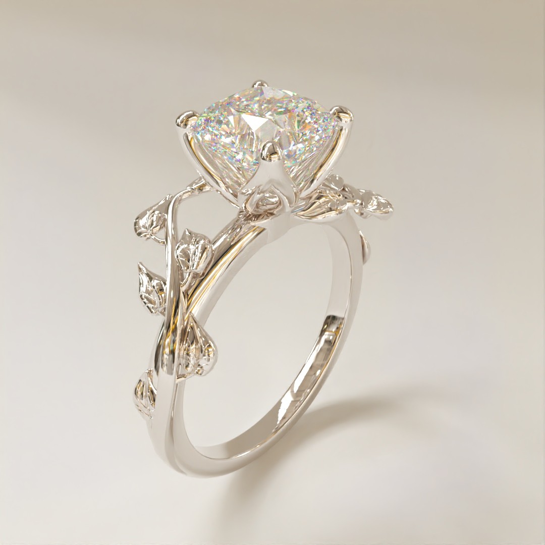 Stunning Leaf Design American Diamond Ring For Women Girls
