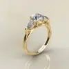 Custom Design Three Stone Moissanite Engagement Ring
