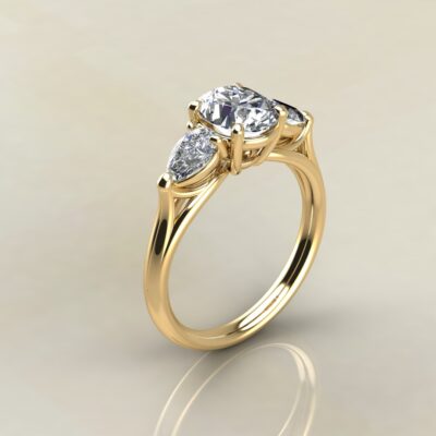 Custom Design Three Stone Moissanite Engagement Ring