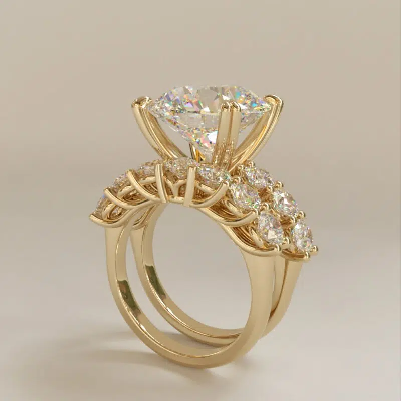 Custom Design 7.00 Carat Moissanite Bridal Set