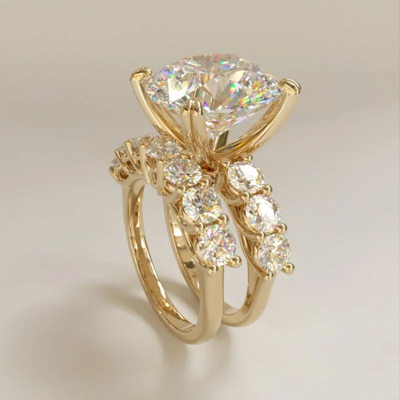Custom Design 7.00 Carat Moissanite Bridal Set