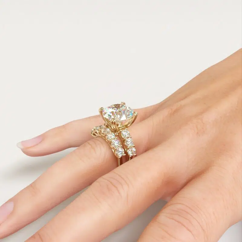 Custom Design 7.00 Carat Moissanite Bridal Set