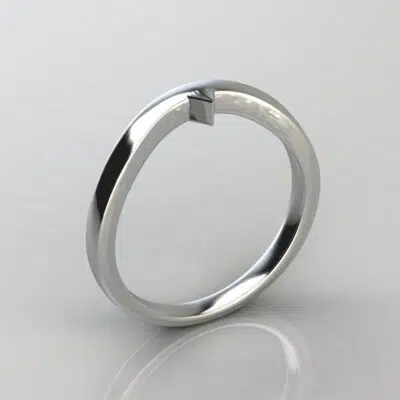 Plain Gold Matching Wedding Band For Split Shank Solitaire