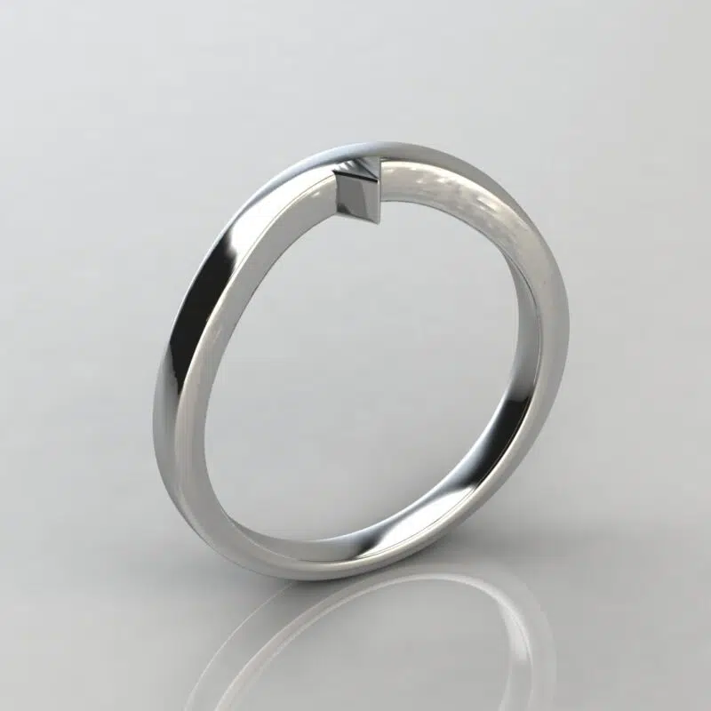 Plain Gold Matching Wedding Band For Split Shank Solitaire