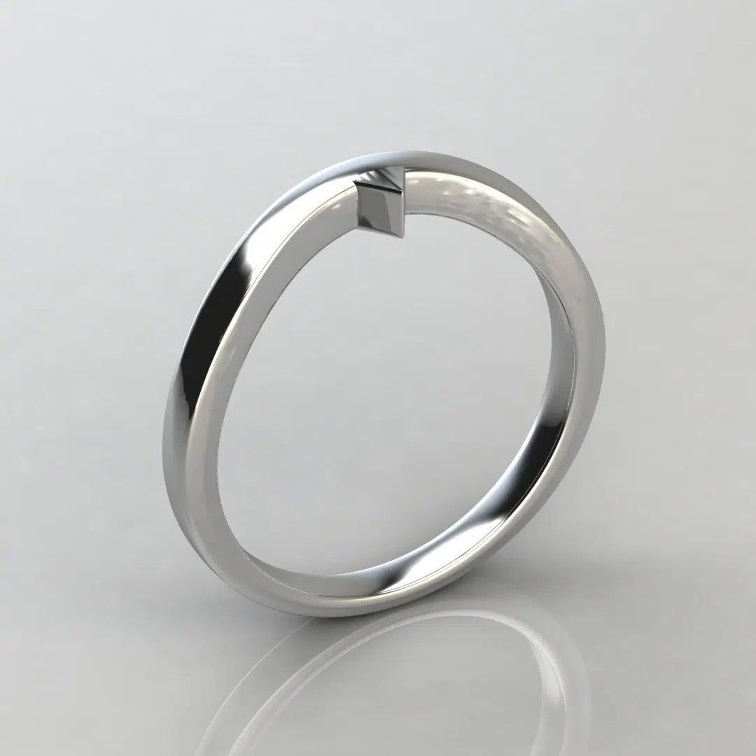 Plain Gold Matching Wedding Band For Split Shank Solitaire