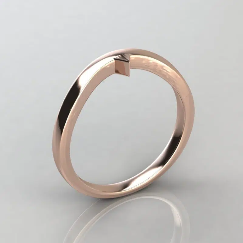 Plain Gold Matching Wedding Band For Split Shank Solitaire