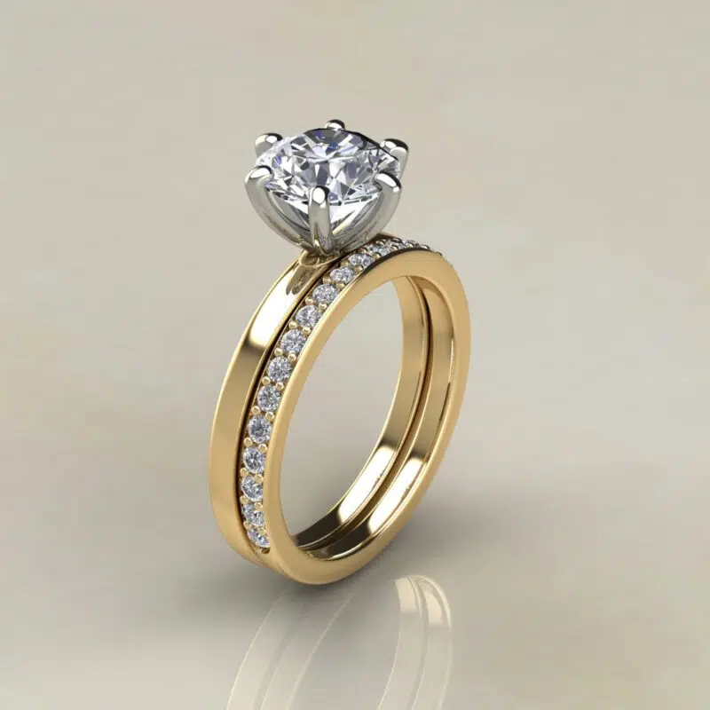 Custom Design Six Prong Moissanite Bridal Set