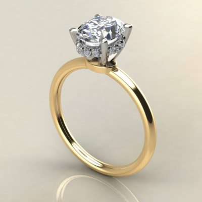 Oval Cut Halo Style Moissanite Engagement Ring
