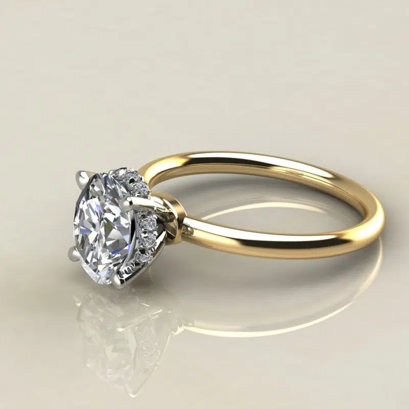 Oval Cut Halo Style Moissanite Engagement Ring