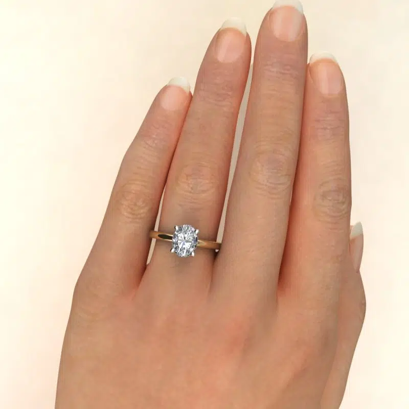 Oval Cut Halo Style Moissanite Engagement Ring
