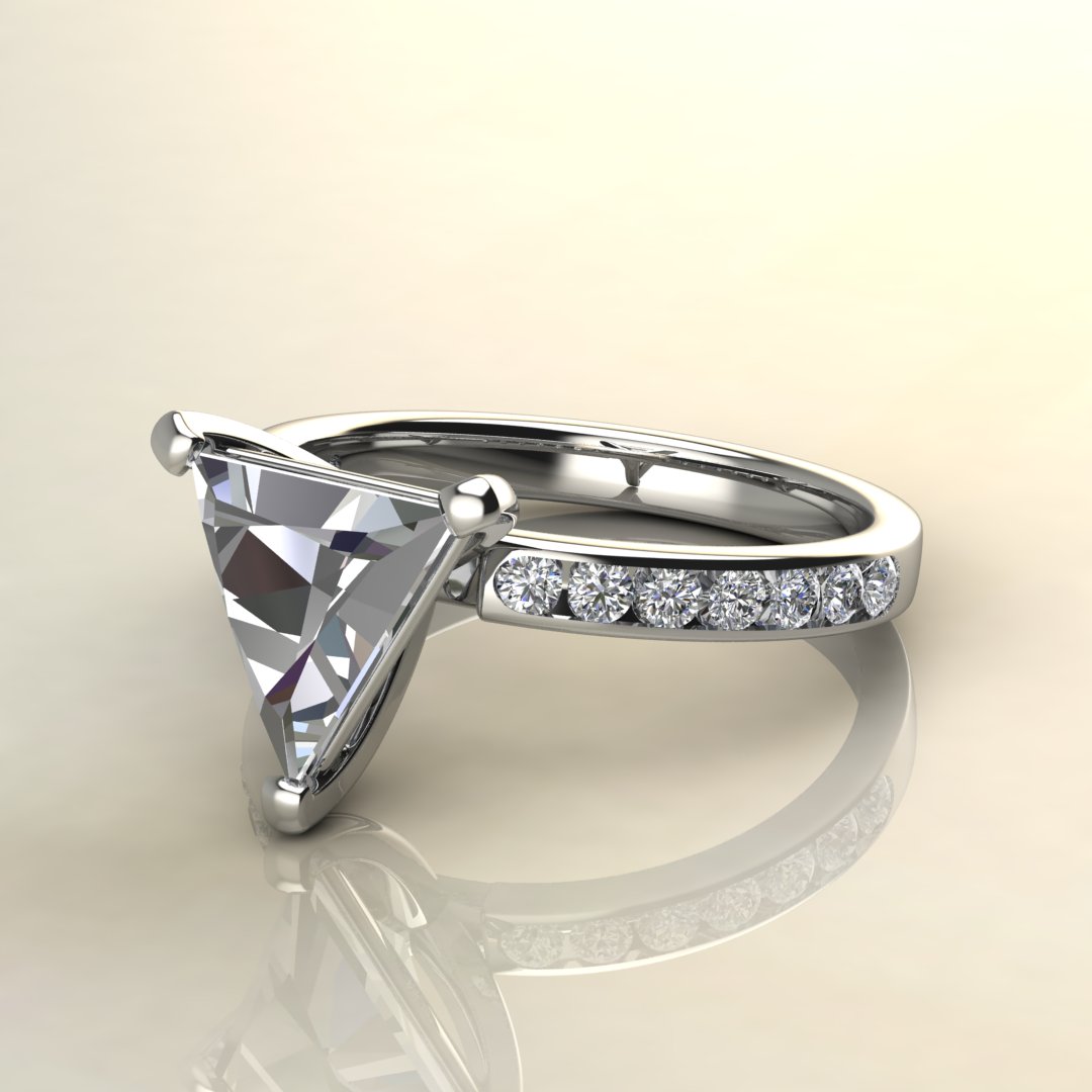 Shield Shaped Blue Topaz and Diamond Engagement Ring Set - Abhika Jewels