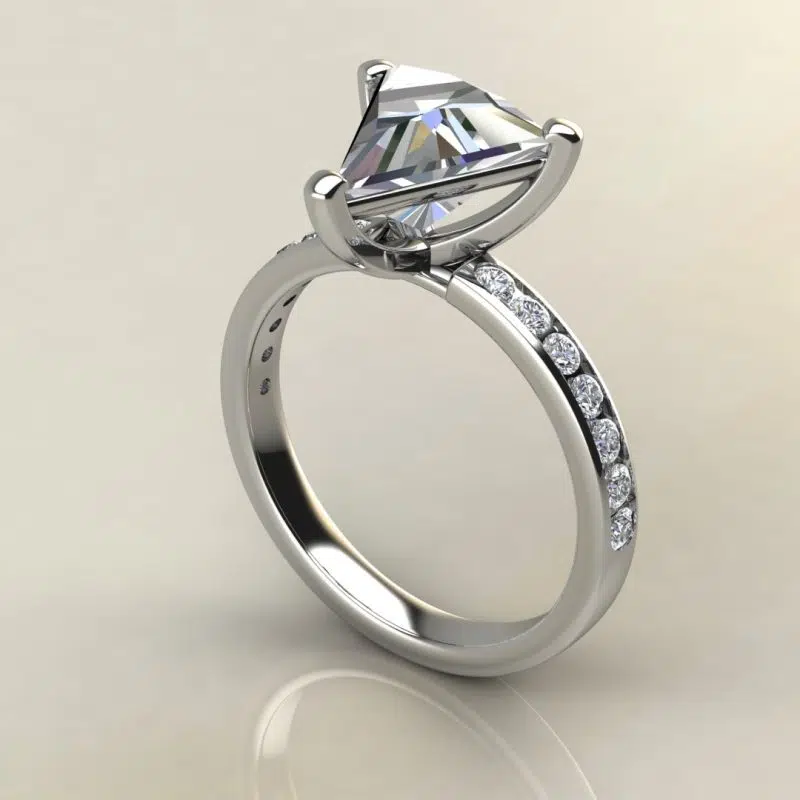 Custom Design 2 Ct Triangle Moissanite Engagement Ring