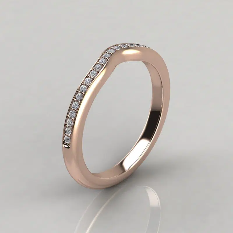 Matching Wedding Band For Two-Tone Collar Solitaire Pear Cut