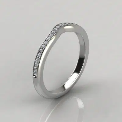 Matching Wedding Band For Two-Tone Collar Solitaire Pear Cut