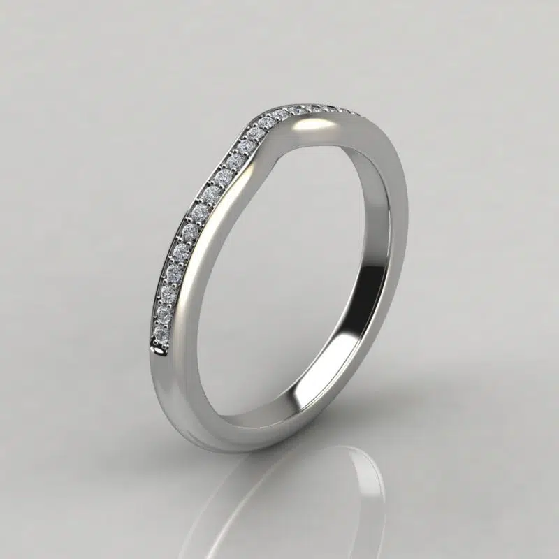 Matching Wedding Band For Two-Tone Collar Solitaire Pear Cut