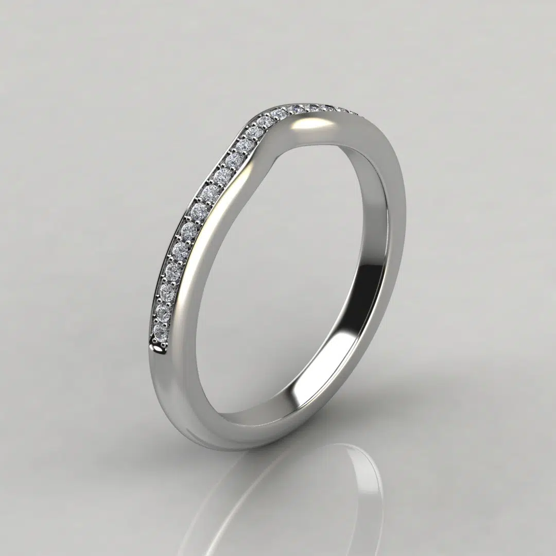 Matching Wedding Band For Two-Tone Collar Solitaire Pear Cut