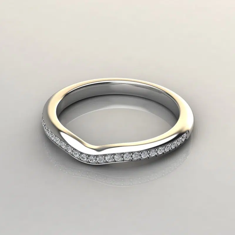 Matching Wedding Band For Two-Tone Collar Solitaire Pear Cut