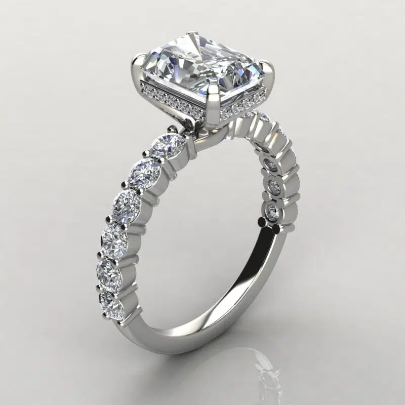 Custom Design 2.50 Ct Radiant Cut Moissanite Engagement Ring
