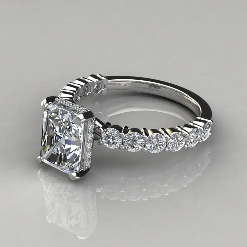 Custom Design 2.50 Ct Radiant Cut Moissanite Engagement Ring