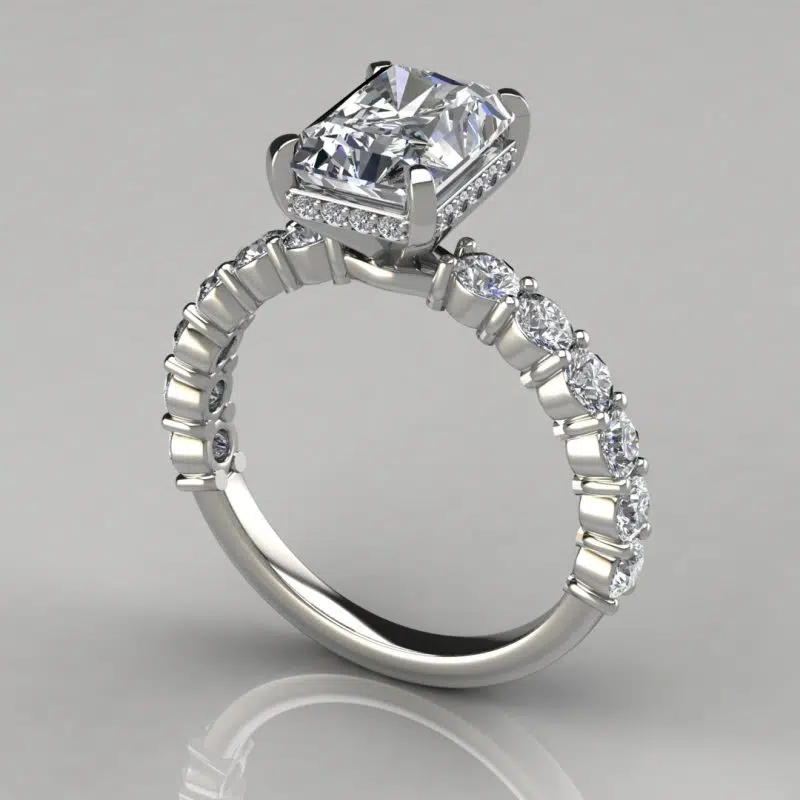 Custom Design 2.50 Ct Radiant Cut Moissanite Engagement Ring