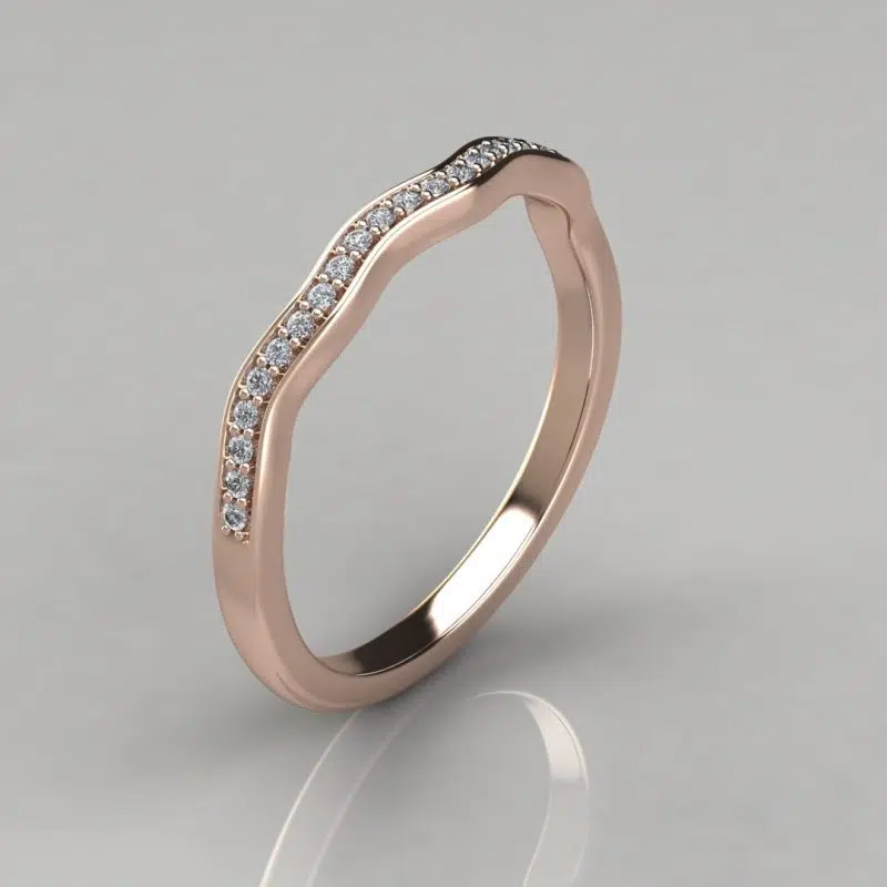 Matching Wedding Band For Twist Cathedral Oval Cut Moissanite Engagement Ring