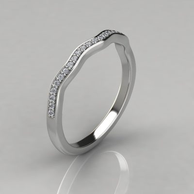 Matching Wedding Band For Twist Cathedral Oval Cut Moissanite Engagement Ring
