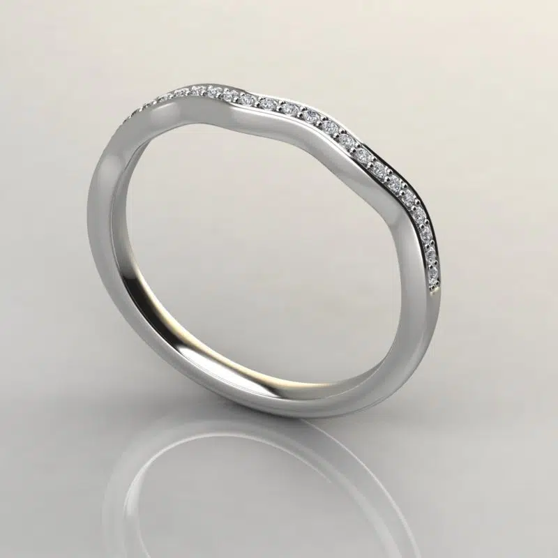 Matching Wedding Band For Twist Cathedral Oval Cut Moissanite Engagement Ring
