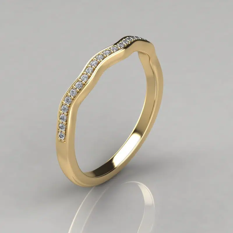 Matching Wedding Band For Twist Cathedral Oval Cut Moissanite Engagement Ring