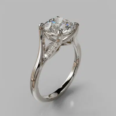 Split Shank Graduated Round Cut Moissanite Engagement Ring Split Shank Graduated Round Cut Moissanite Engagement Ring