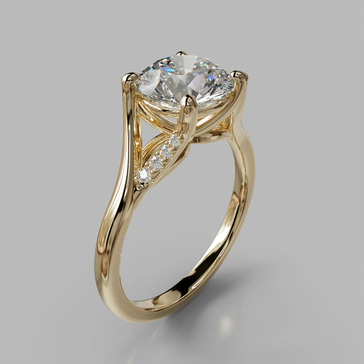 Split Shank Graduated Round Cut Moissanite Engagement Ring Split Shank Graduated Round Cut Moissanite Engagement Ring