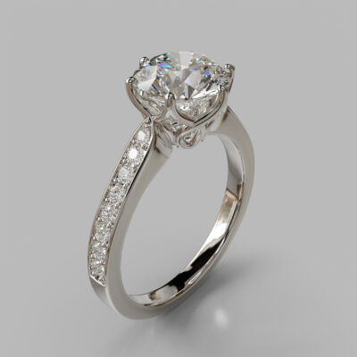 6 Prong Head Round Cut Moissanite Engagement Ring 6 Prong Head Round Cut Moissanite Engagement Ring