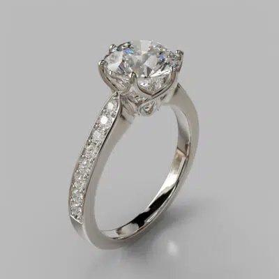 6 Prong Head Round Cut Moissanite Engagement Ring 6 Prong Head Round Cut Moissanite Engagement Ring