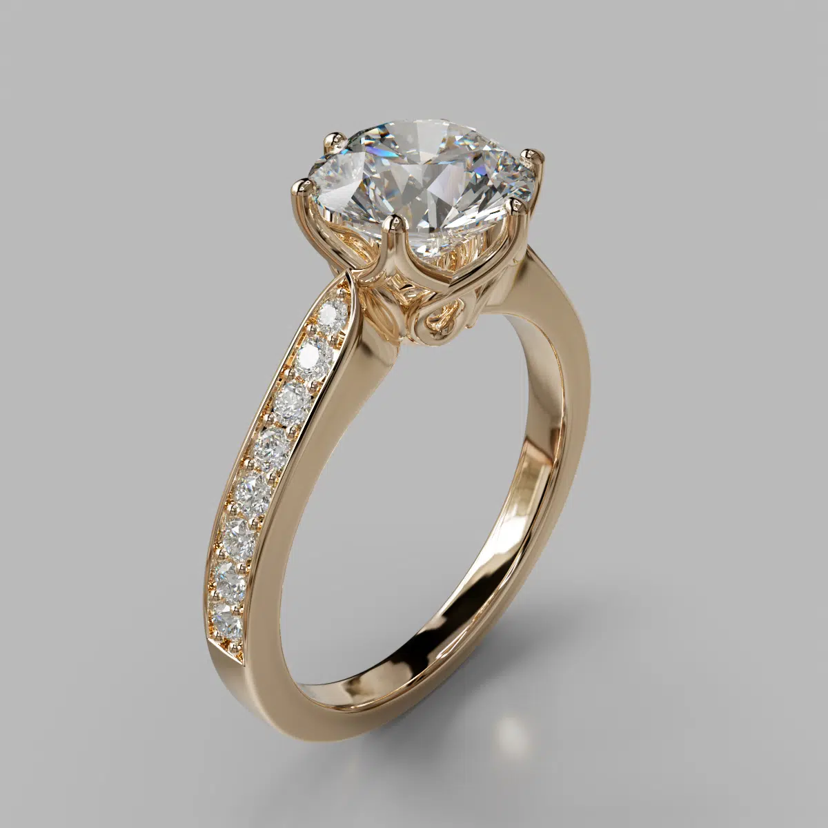 6 Prong Head Round Cut Moissanite Engagement Ring 6 Prong Head Round Cut Moissanite Engagement Ring