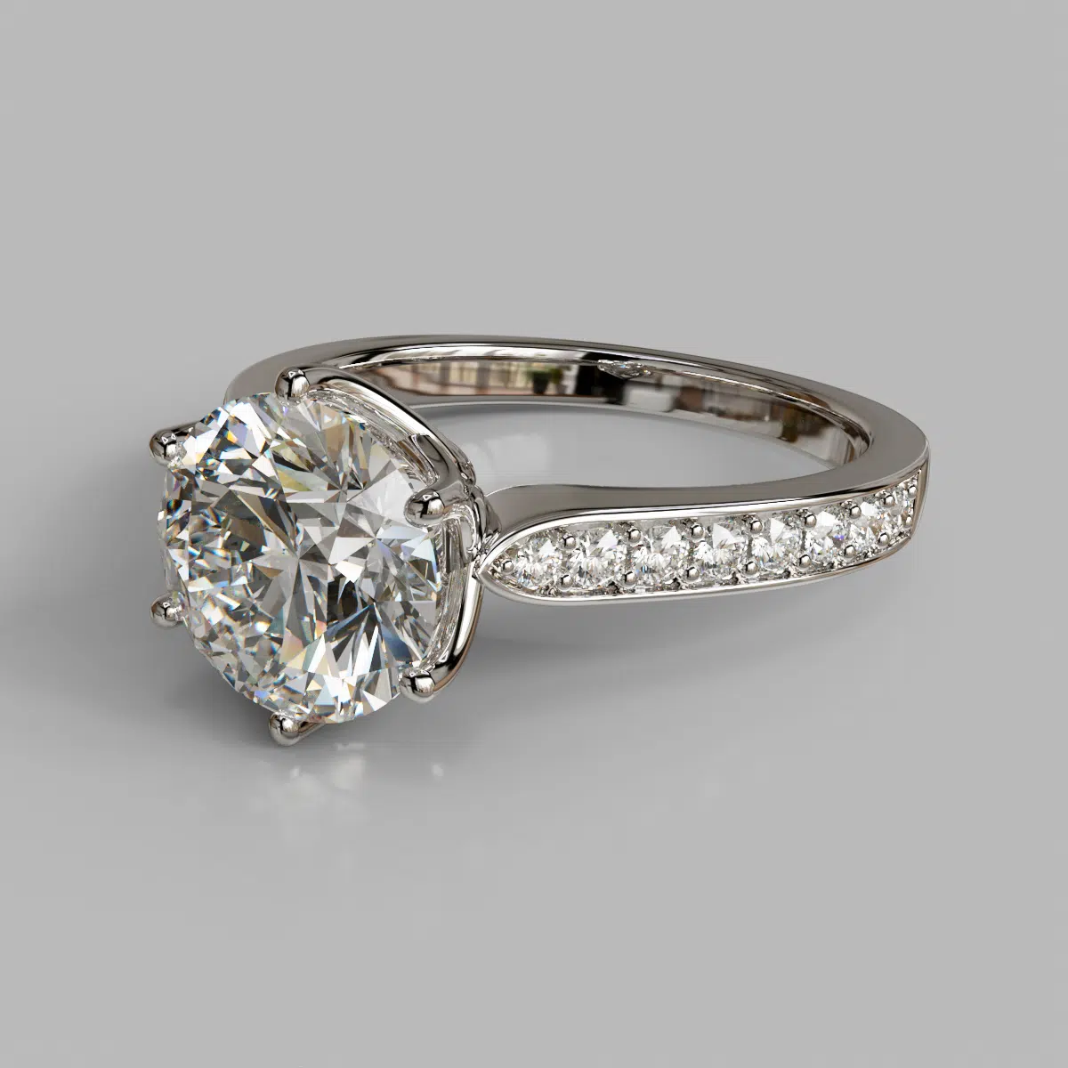 6 Prong Head Round Cut Moissanite Engagement Ring 6 Prong Head Round Cut Moissanite Engagement Ring