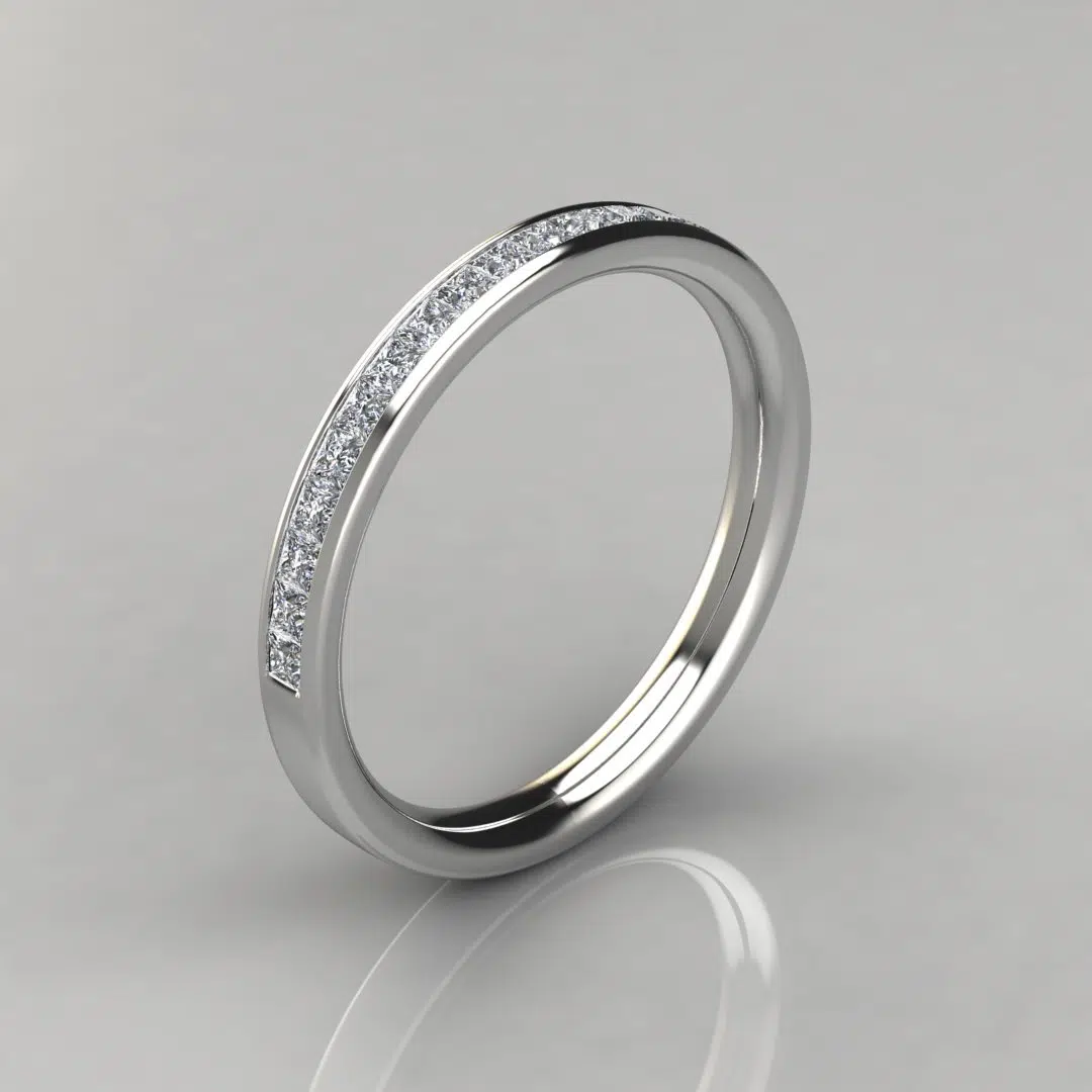 Matching Wedding Band For Channel Set Pear Cut Moissanite Engagement Ring