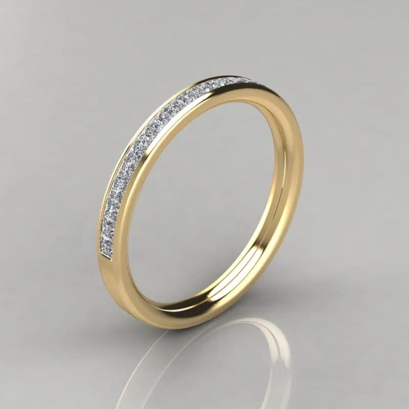 Matching Wedding Band For Channel Set Pear Cut Moissanite Engagement Ring