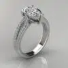 Split Shank Shared Prong Pear Cut Moissanite Engagement Ring