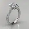 Pear Shaped Shared Prong Moissanite Engagement Ring